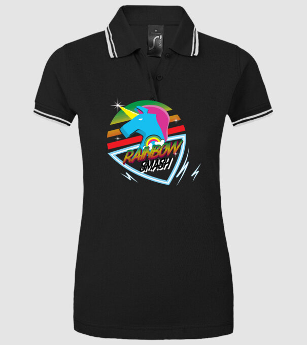 Rainbow smash model negru pe tricou