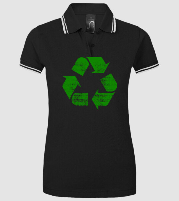 RECYCLE model negru pe tricou
