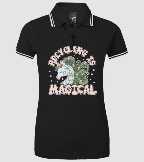 Recycling is magical model negru pe tricou