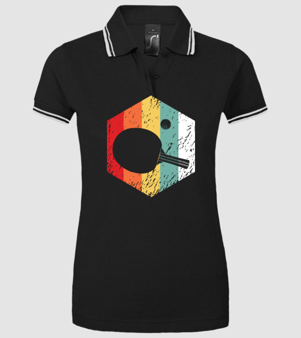 Retro Ping Pong model negru pe tricou