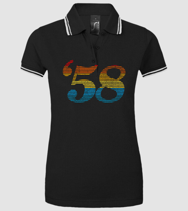 Retro Birthday 1958 model negru pe tricou