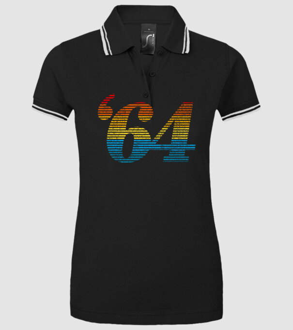Retro Birthday 1964 model negru pe tricou