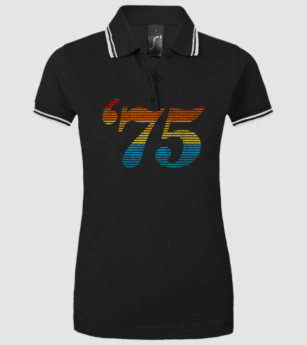 Retro Birthday 1975 model negru pe tricou