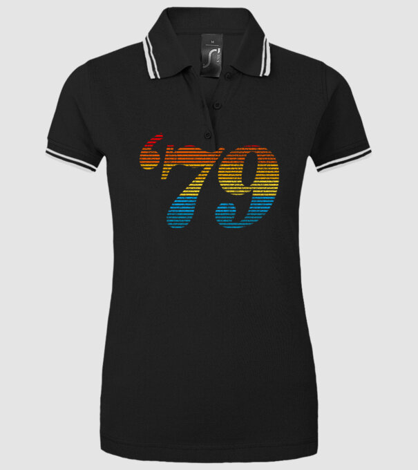 Retro Birthday 1979 model negru pe tricou
