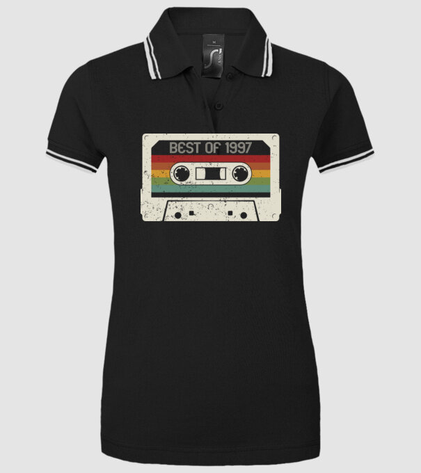 retro tape 1997 vintage model negru pe tricou