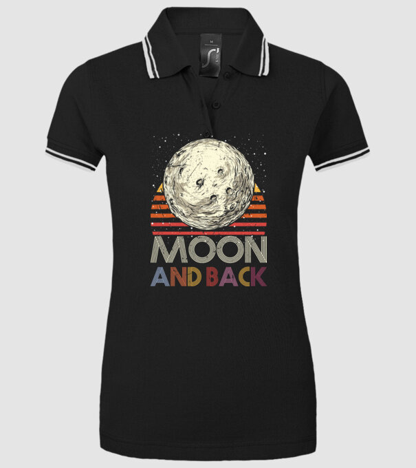 Retro vintage love you to the moon and back MOON model negru pe tricou