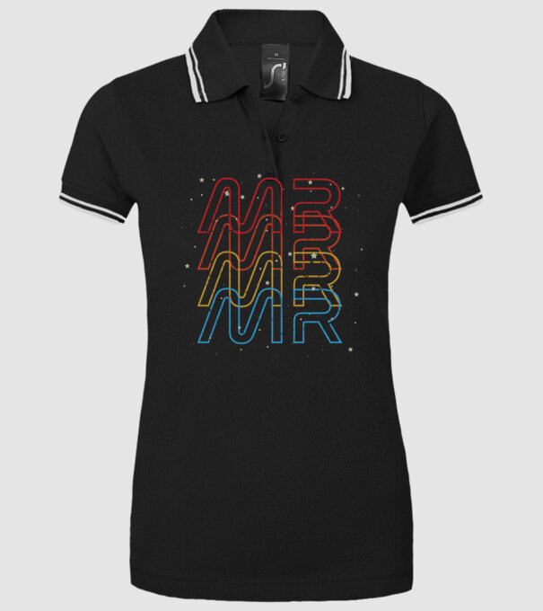 Retro vintage nasa couple mr model negru pe tricou