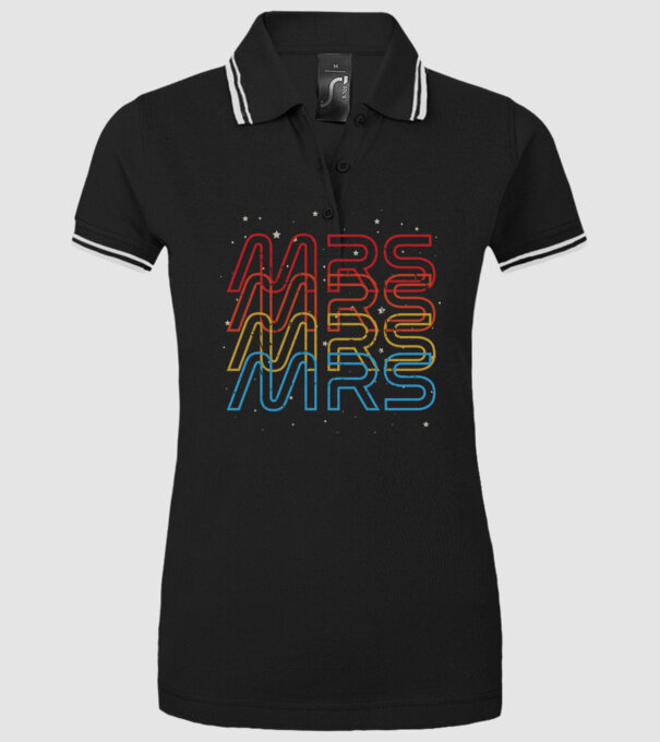 Retro vintage nasa couple mrs model negru pe tricou