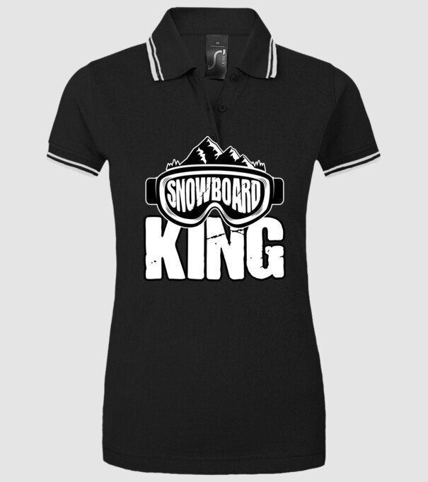 Snowboard king 01 model negru pe tricou