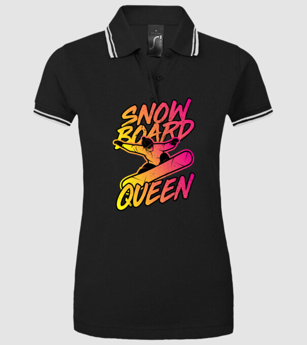 snowboard queen model negru pe tricou