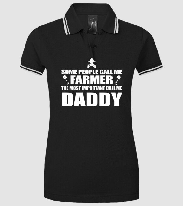 Some people call me farmer pentru Tata model negru pe tricou