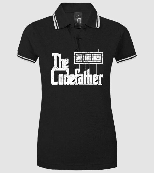 Tricou programator The Codefather model negru pe tricou