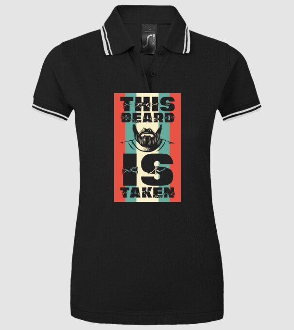 This beard is taken Retro model negru pe tricou