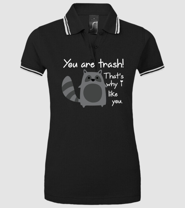 You are trash! model negru pe tricou