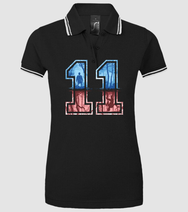 11 eleven stranger things model negru pe tricou
