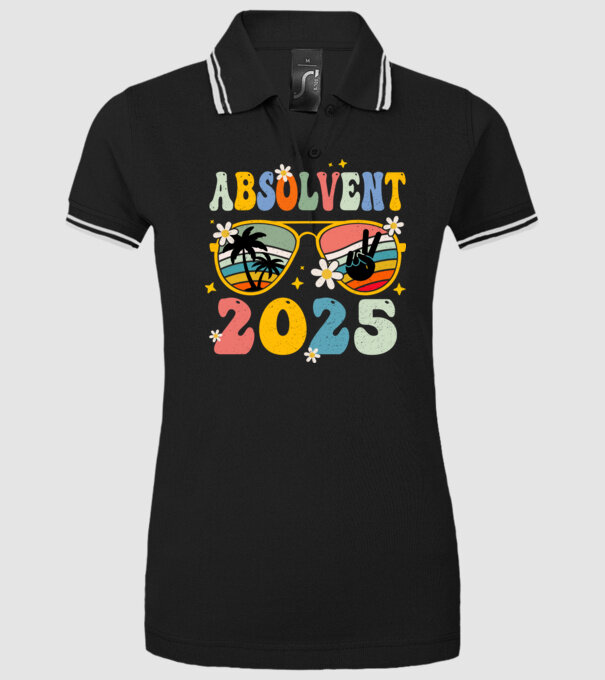 Absolvent 2025 model negru pe tricou