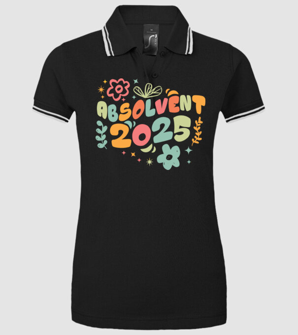 Absolventa 2025 model negru pe tricou