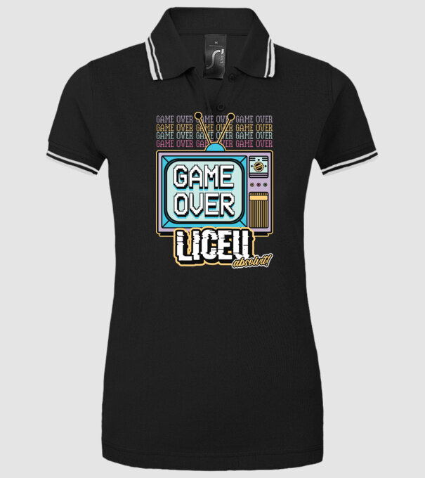 Absolvire retro liceu model negru pe tricou