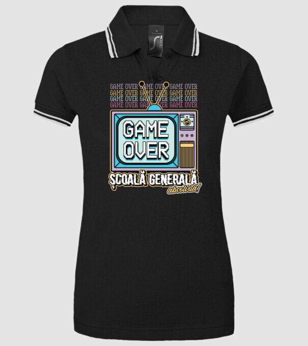 Absolvire retro școală generală model negru pe tricou