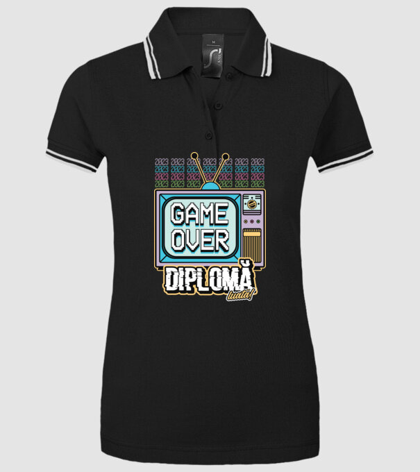Absolvire retro diplomă model negru pe tricou