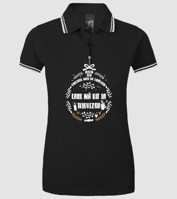 acesta este tricoul meu de Crăciun_care ma uit la televizor model negru pe tricou