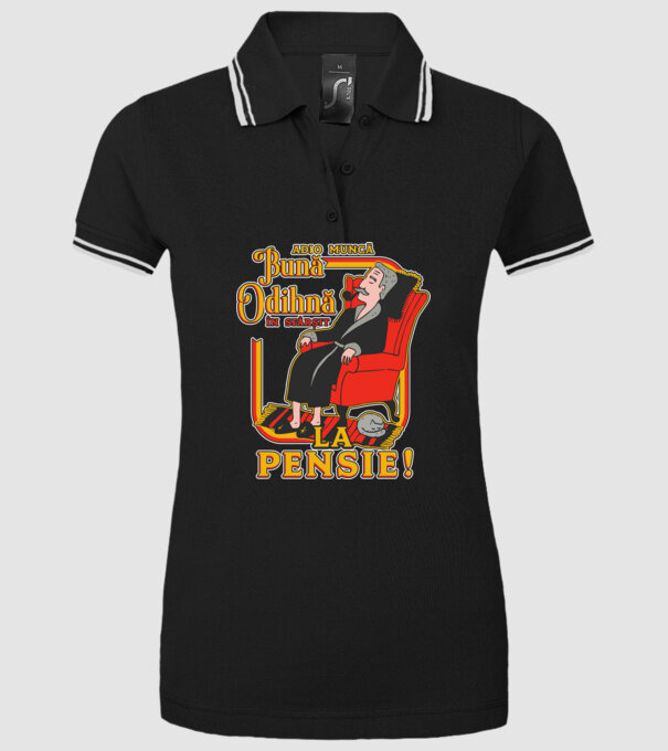 Adio muncă, bună odihnă! în sfârșit, la pensie! model negru pe tricou