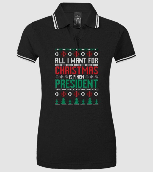 All I want for christmas model negru pe tricou