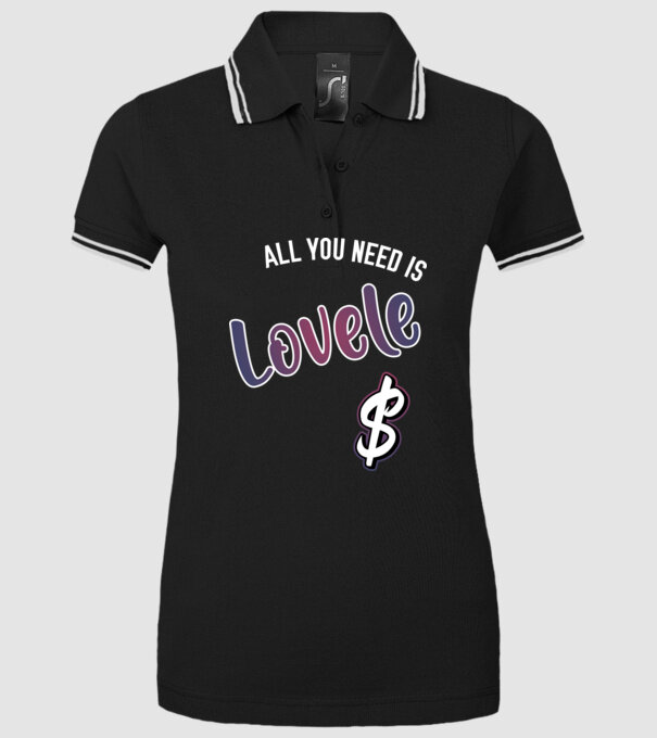 All you need is lovele model negru pe tricou