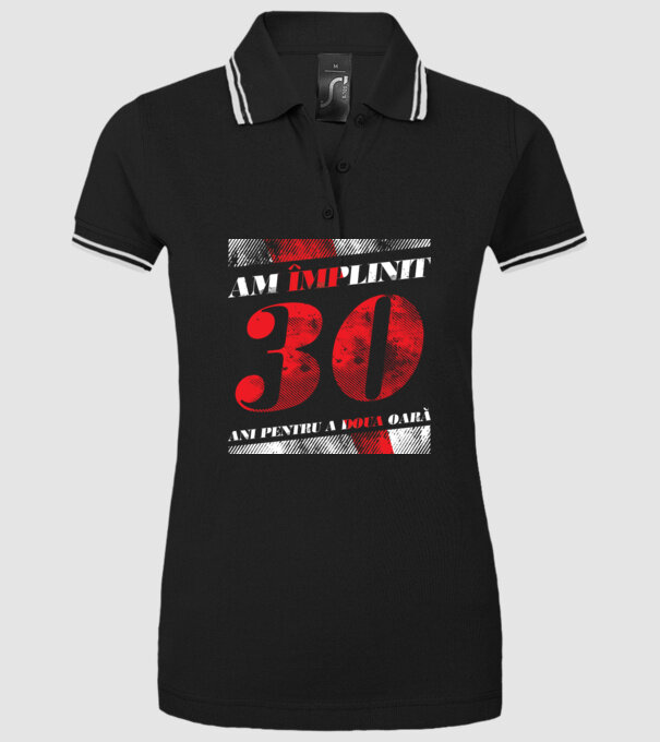 Am împlinit 30 ani pentru a doua oară model negru pe tricou