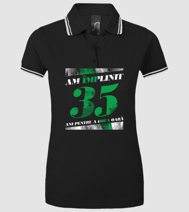 Am împlinit 35 ani pentru a doua oară model negru pe tricou