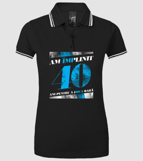 Am împlinit 40 ani pentru a doua oară model negru pe tricou