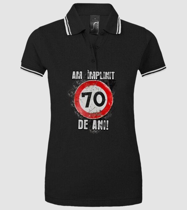 Am împlinit 70 de ani! model negru pe tricou