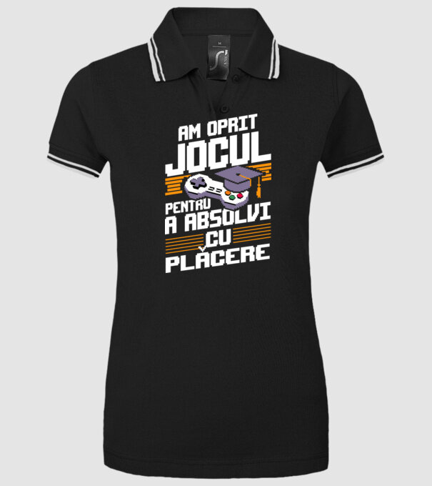 Am oprit jocul absolvent negru model negru pe tricou