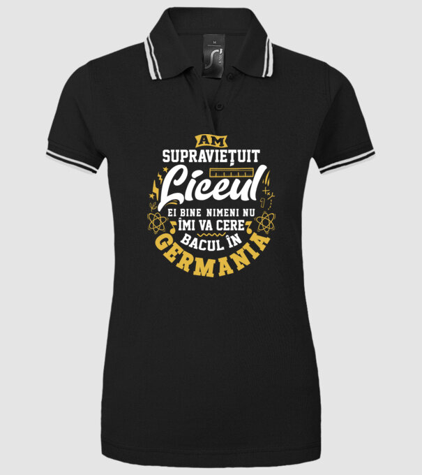 Am supraviețuit liceul model negru pe tricou