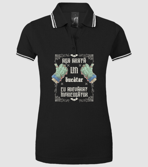 Așa arată un BUCĂTAR cu adevărat înfricoșător model negru pe tricou