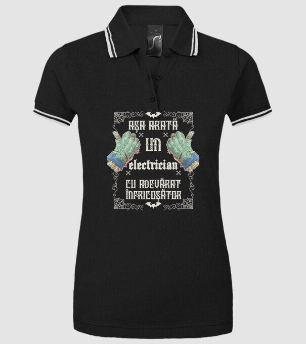 Așa arată un ELECTRICIAN cu adevărat înfricoșător model negru pe tricou