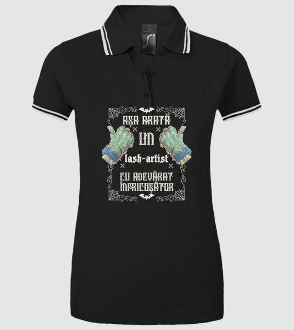 Așa arată un LASH-ARTIST cu adevărat înfricoșător model negru pe tricou