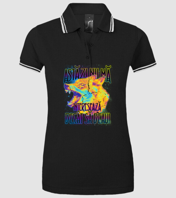 astăzi nu mă interesează decât să beau! model negru pe tricou