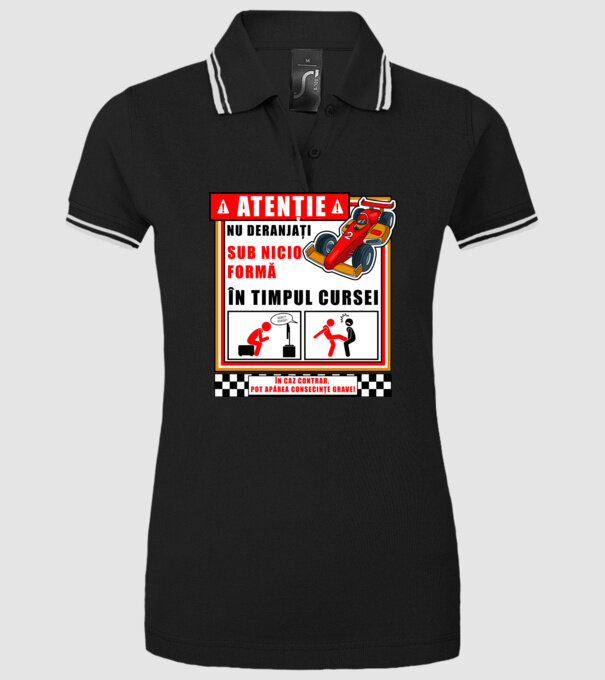 atenție model negru pe tricou