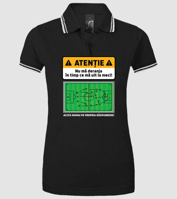 Atenție - Nu mă deranja, în timp ce mă uit la meci model negru pe tricou