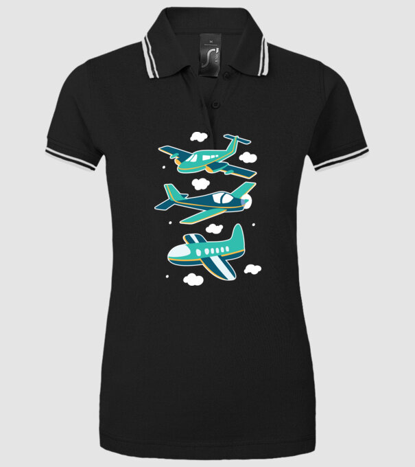 Avioane model negru pe tricou