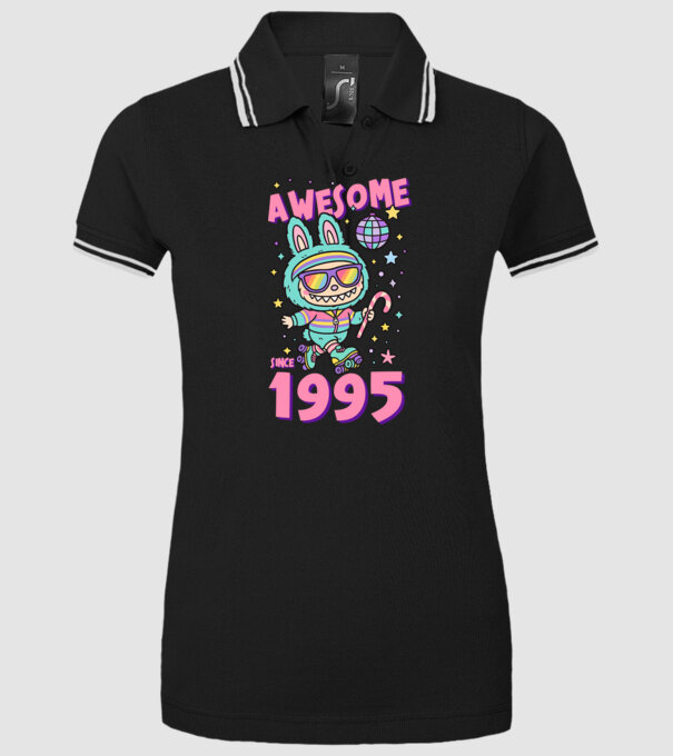 Awesome since 1995 - Labubu model negru pe tricou