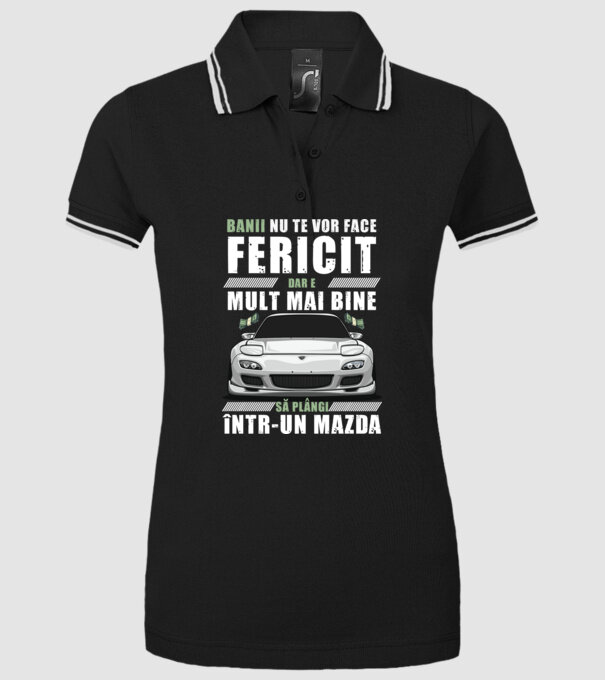banii nu te vor face fericit, dar e mult mai bine să plângi într-un Mazda model negru pe tricou