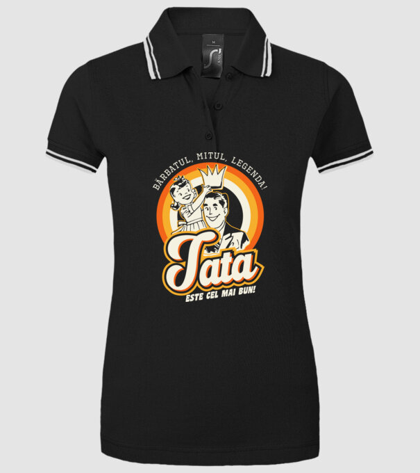 Bărbatul, mitul, legenda! Tata este cel mai bun! model negru pe tricou