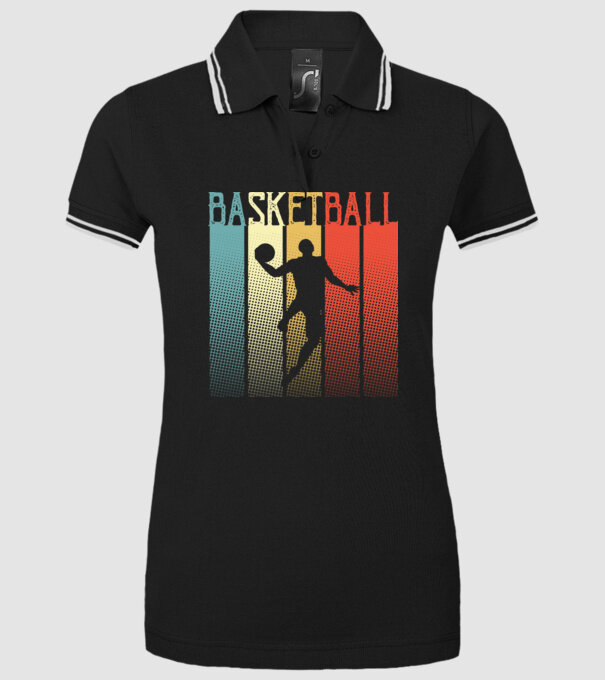 basketball vintage model negru pe tricou