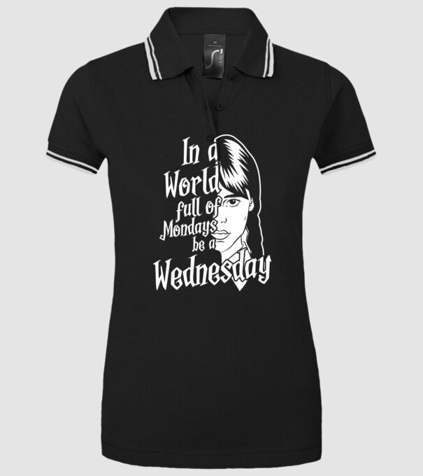Be a Wednesday model negru pe tricou
