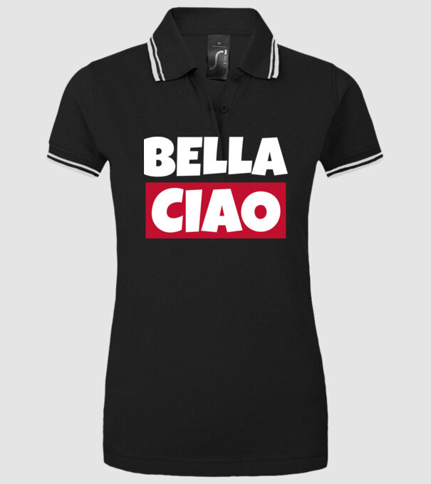 bella ciao logo model negru pe tricou