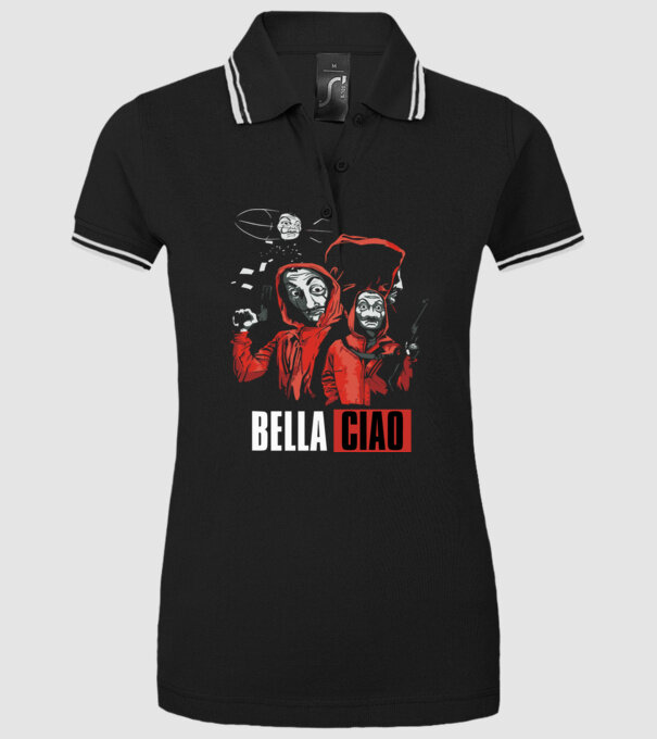 bella ciao money heist model negru pe tricou