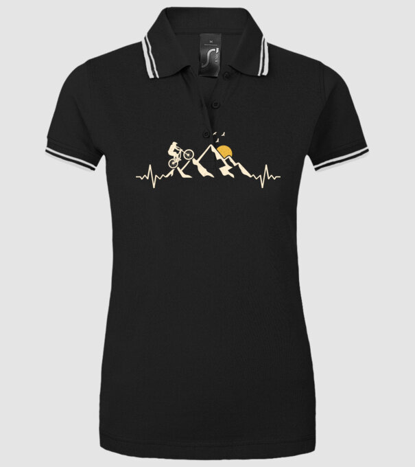 Bike heartbeat model negru pe tricou