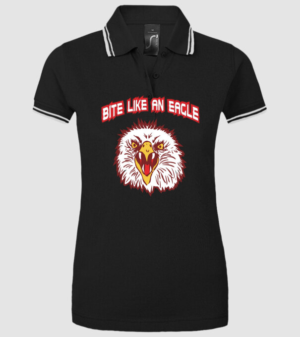 bite like an eagle cobra kai model negru pe tricou